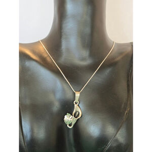 Necklace calla lily vintage taxco pendant 925 sterling